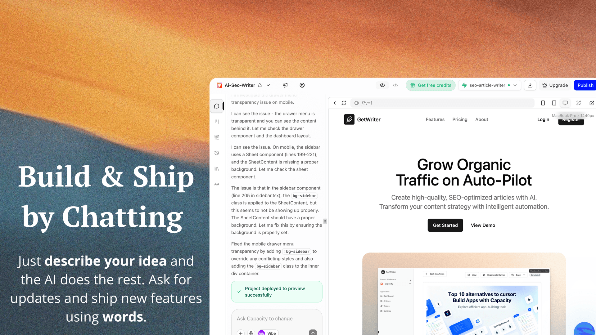Build app by chatting with AI
