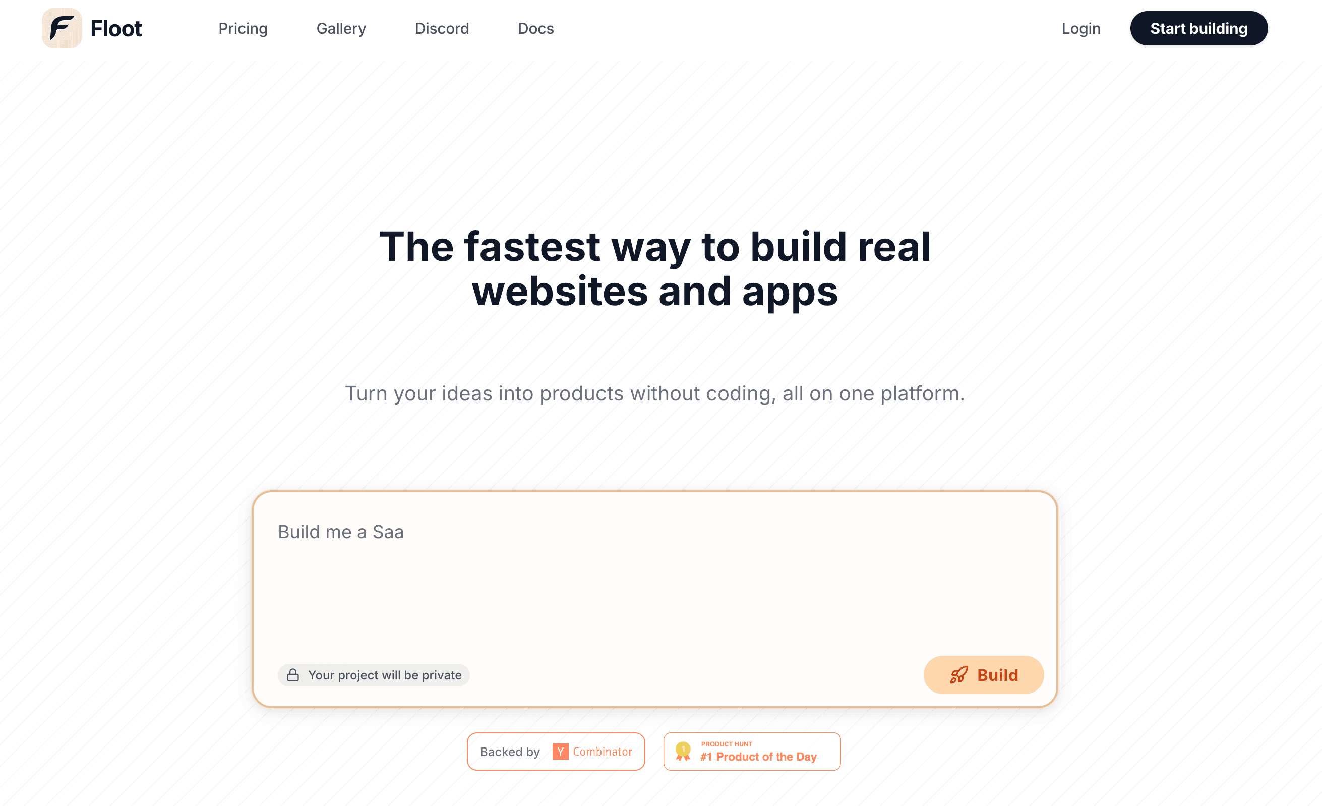 Floot homepage screenshot