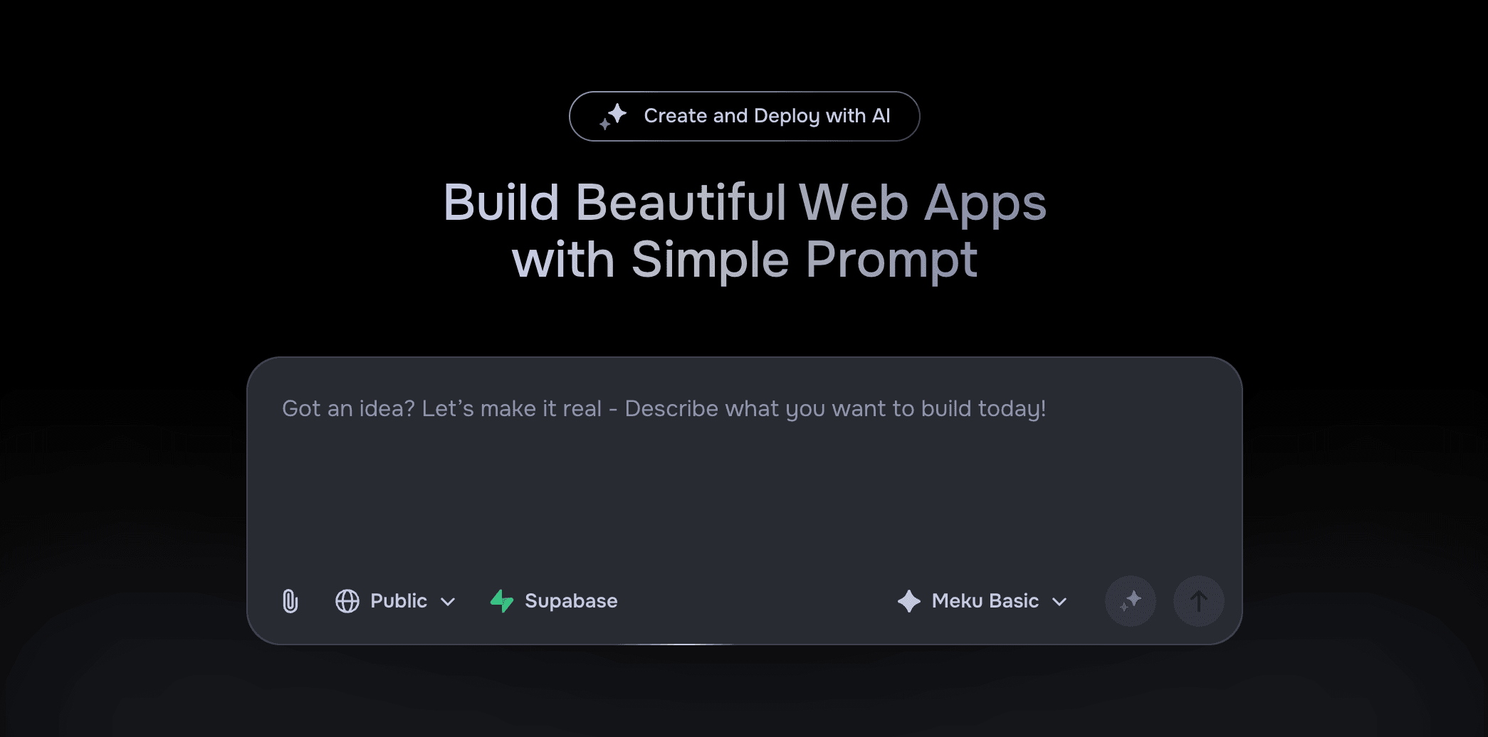 Meku.dev homepage screenshot