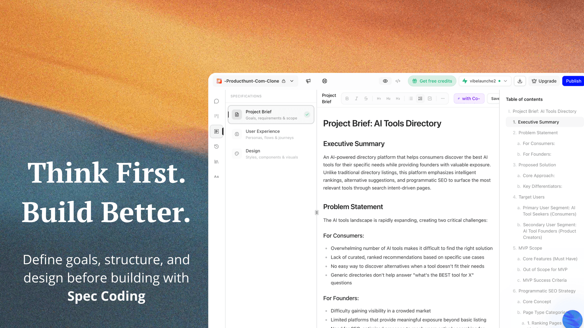 Spec-first development approach